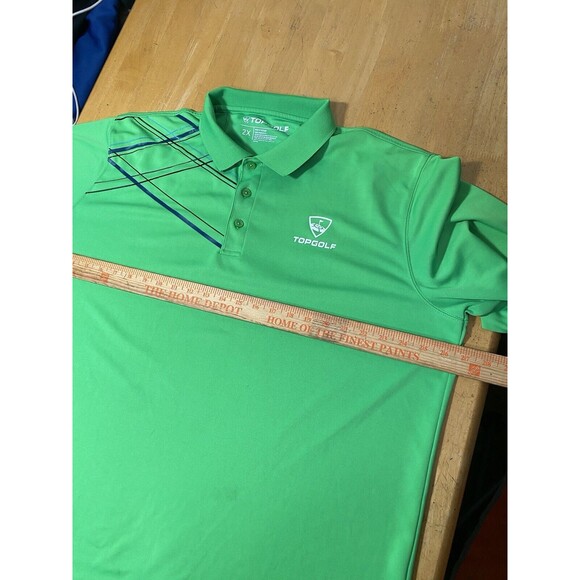Top Golf Polo Shirt Employee Uniform Green Mens 2XL Work 26.5pit2pit - Picture 5 of 6